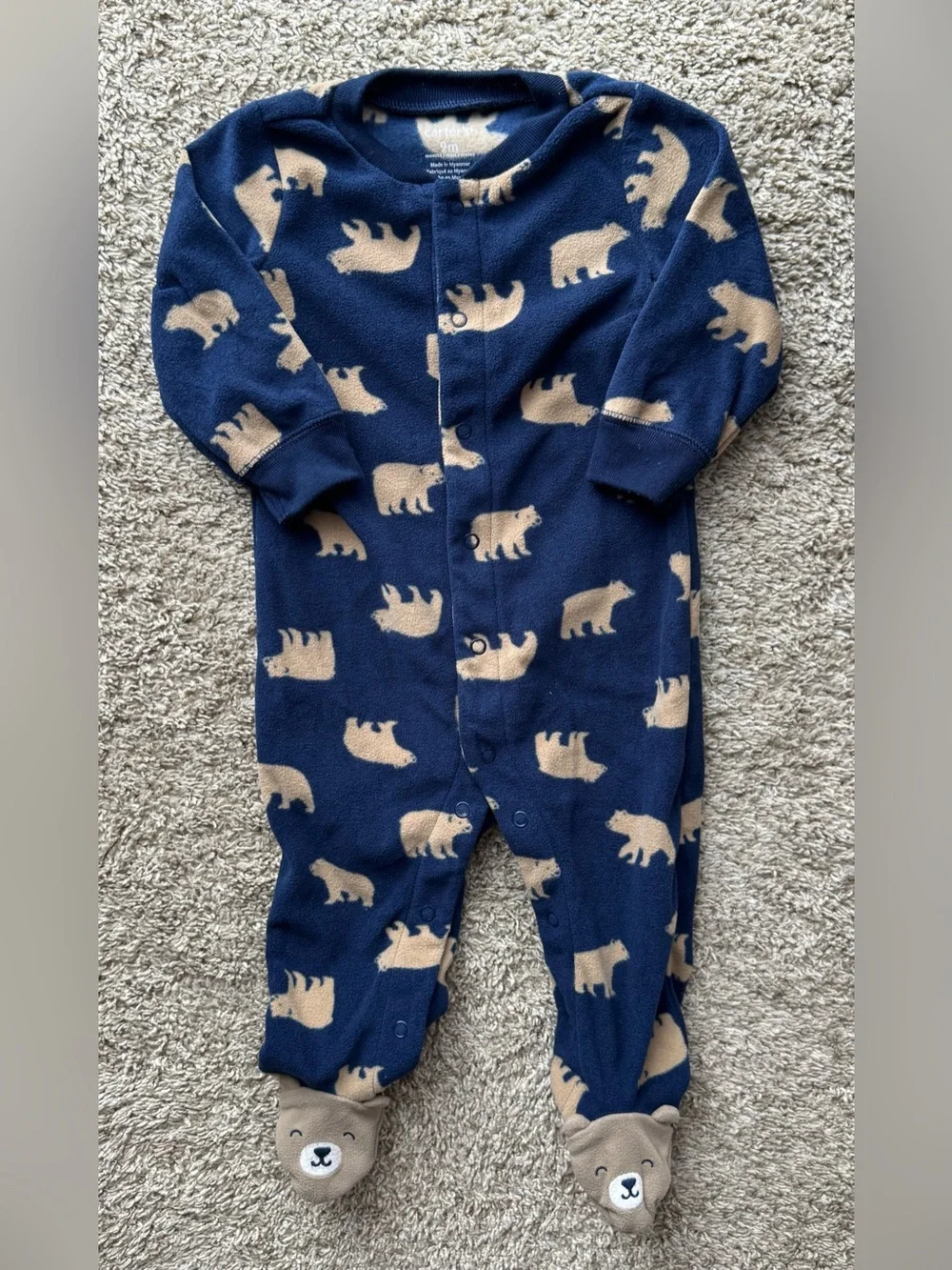 Carter’s Baby Polar Bear Fleece Footed Sleeper Pajamas 9M